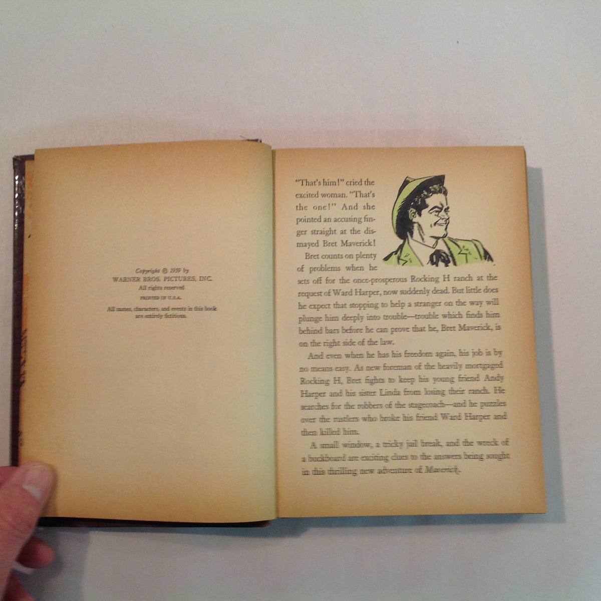 Vintage 1959 Hardcover Warner Bros Maverick Authorized Edition Charles Coombs Alexander Toth Illustrations