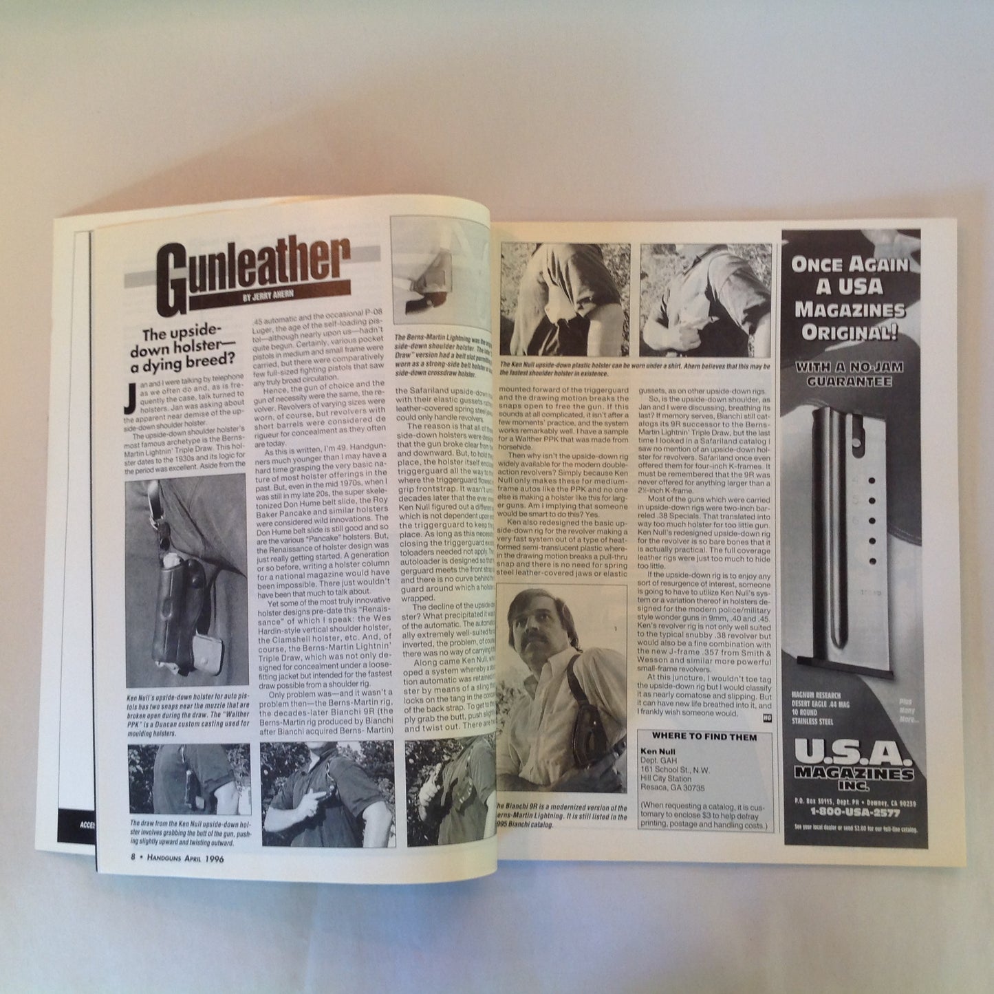Vintage Apr 1996 Handguns Magazine Latest Smith & Wesson Magnums Concealed Carry .357 Magnum FBI .357 SIG Combat Training
