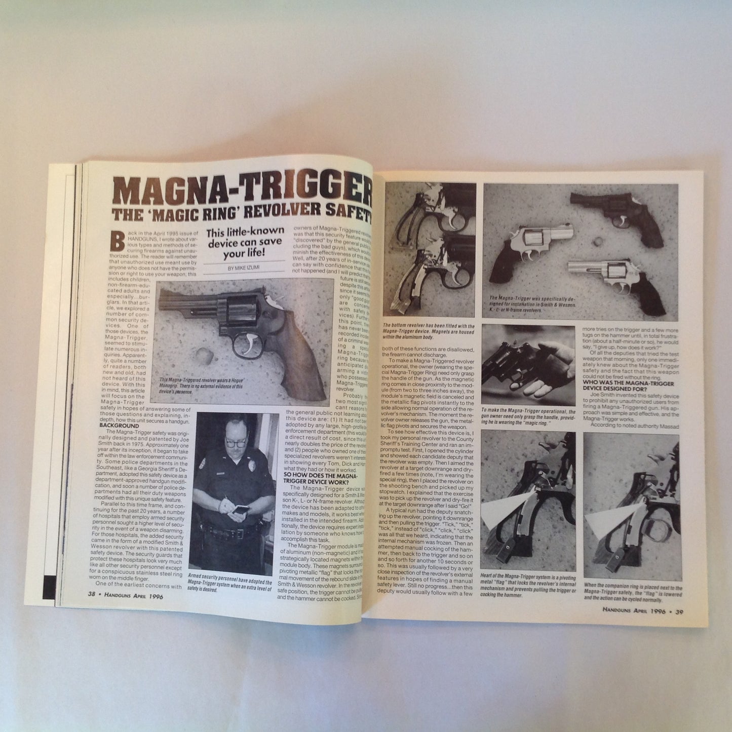 Vintage Apr 1996 Handguns Magazine Latest Smith & Wesson Magnums Concealed Carry .357 Magnum FBI .357 SIG Combat Training