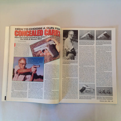 Vintage Apr 1996 Handguns Magazine Latest Smith & Wesson Magnums Concealed Carry .357 Magnum FBI .357 SIG Combat Training