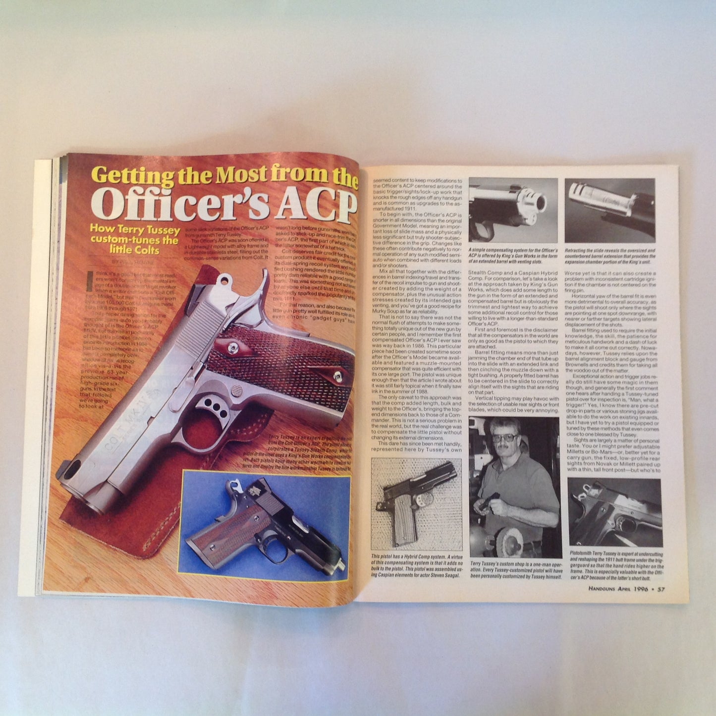 Vintage Apr 1996 Handguns Magazine Latest Smith & Wesson Magnums Concealed Carry .357 Magnum FBI .357 SIG Combat Training