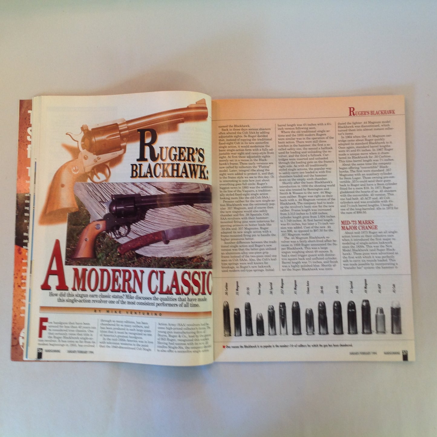 Vintage Jan/Feb 1994 Hand Gunning Magazine Taurus & Beretta  Reloading Special Barrel Life