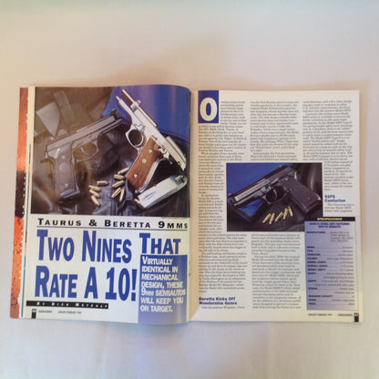 Vintage Jan/Feb 1994 Hand Gunning Magazine Taurus & Beretta  Reloading Special Barrel Life