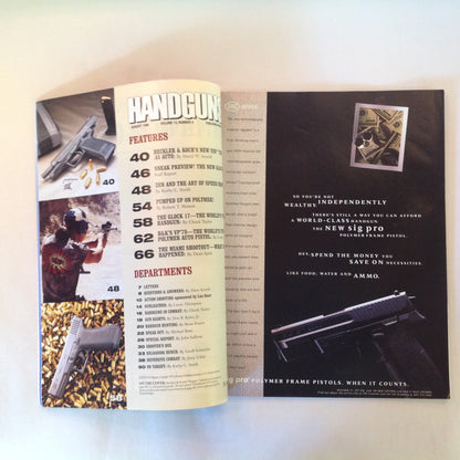 Vintage Aug 1999 Handguns Magazine It's A Polymer World H&K's Expert Shoulder Rig? Littleton Tragedy