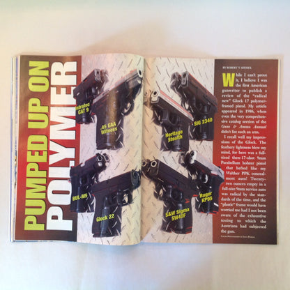 Vintage Aug 1999 Handguns Magazine It's A Polymer World H&K's Expert Shoulder Rig? Littleton Tragedy