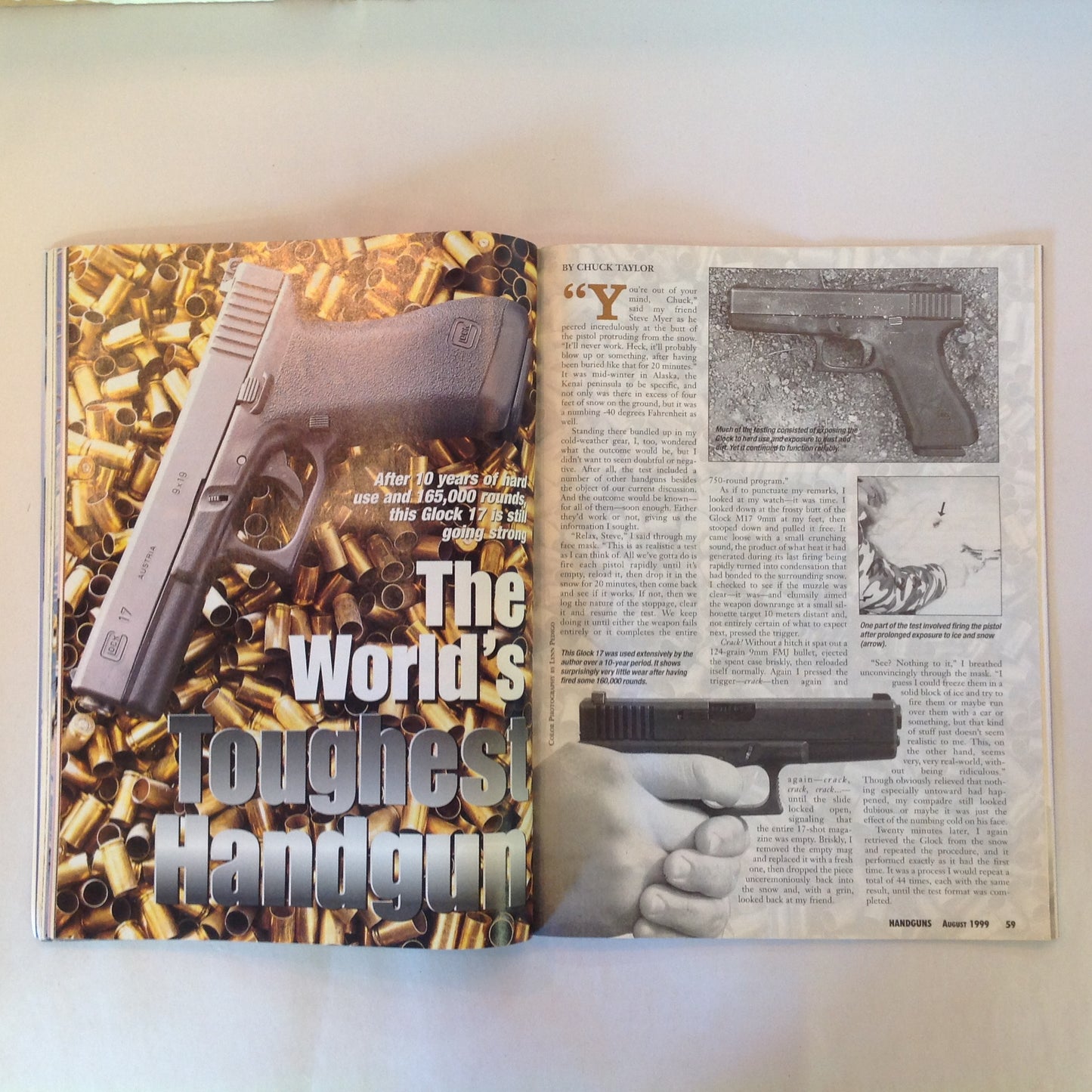 Vintage Aug 1999 Handguns Magazine It's A Polymer World H&K's Expert Shoulder Rig? Littleton Tragedy