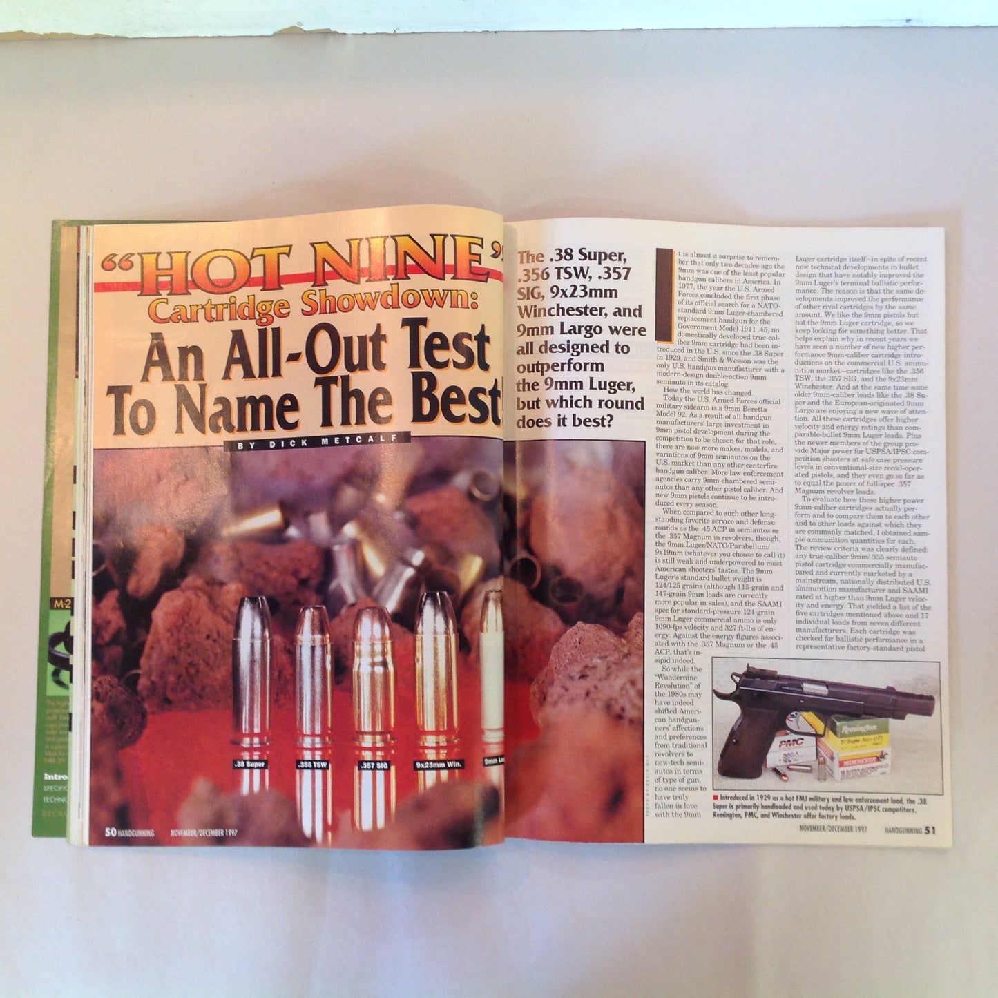 Vintage Nov/Dec 1997 Hand Gunning Magazine H&K New Compacts Hot Nine Recoil Proof Scope Mount