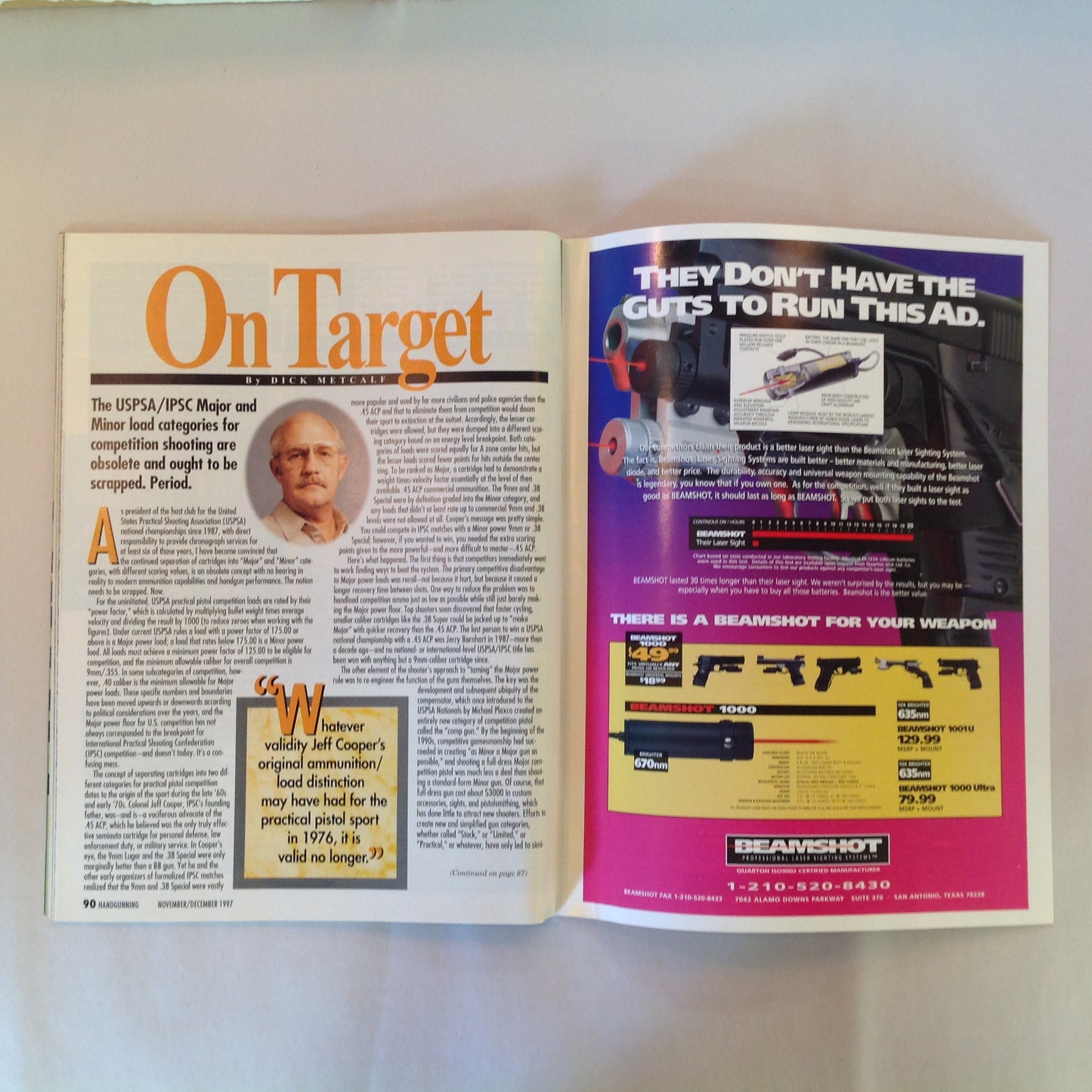 Vintage Nov/Dec 1997 Hand Gunning Magazine H&K New Compacts Hot Nine Recoil Proof Scope Mount