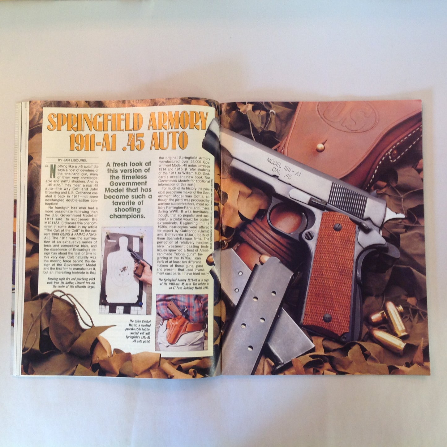 Vintage Jul 1989 Petersen's Handguns Magazine Guns In Review .45 Combat Autos Springfield 1911-A1
