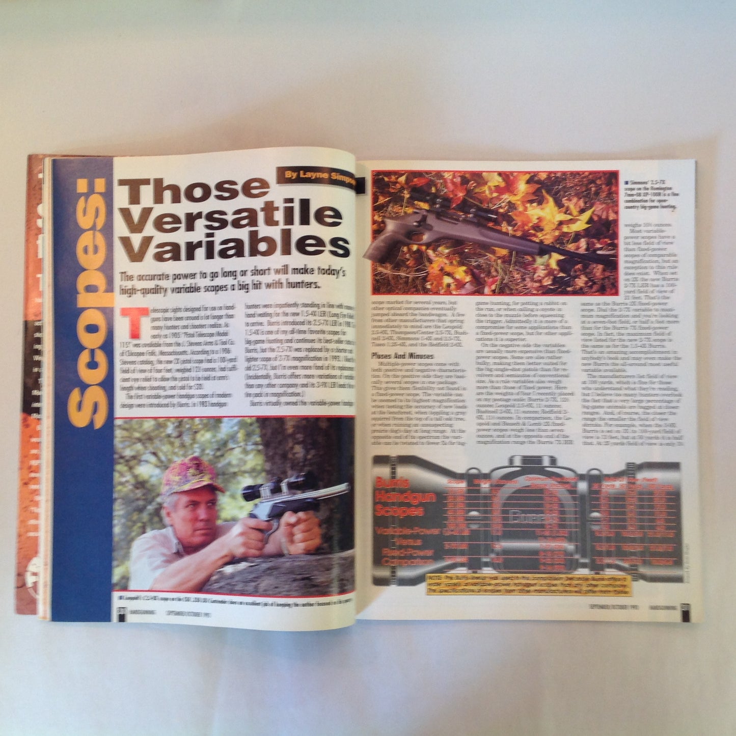 Vintage Sep/Oct 1993 Hand Gunning Magazine Ultimate .44 50 .45-70 Loads For Big Game Gear For Deer Hunting