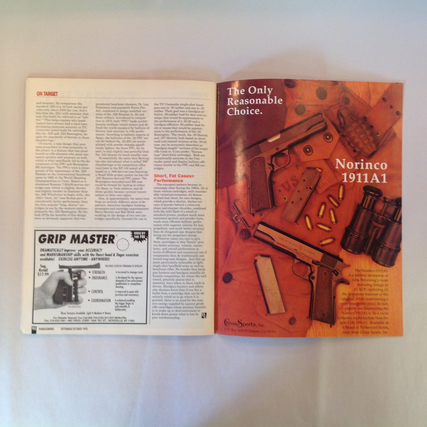 Vintage Sep/Oct 1993 Hand Gunning Magazine Ultimate .44 50 .45-70 Loads For Big Game Gear For Deer Hunting