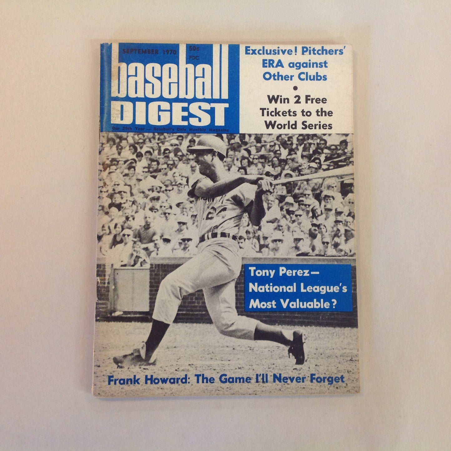 Vintage September 1970 Baseball Digest Magazine Tony Perez--National League's Most Valuable?