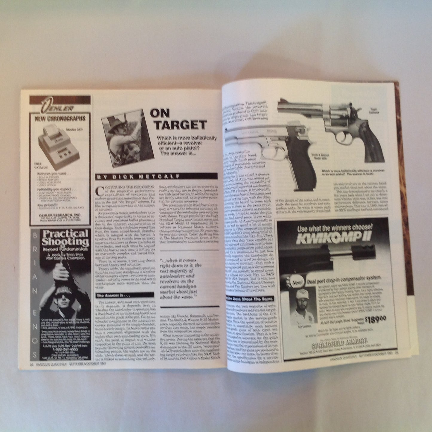 Vintage Sep/Oct 1991 Shooting Times Handgun Quarterly Magazine