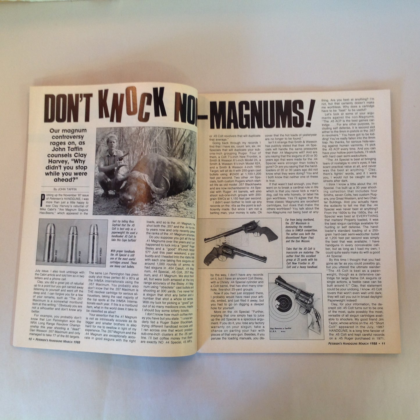 Vintage Mar 1988 Petersen's Handguns .45 ACP Revolvers SWAT Pistols