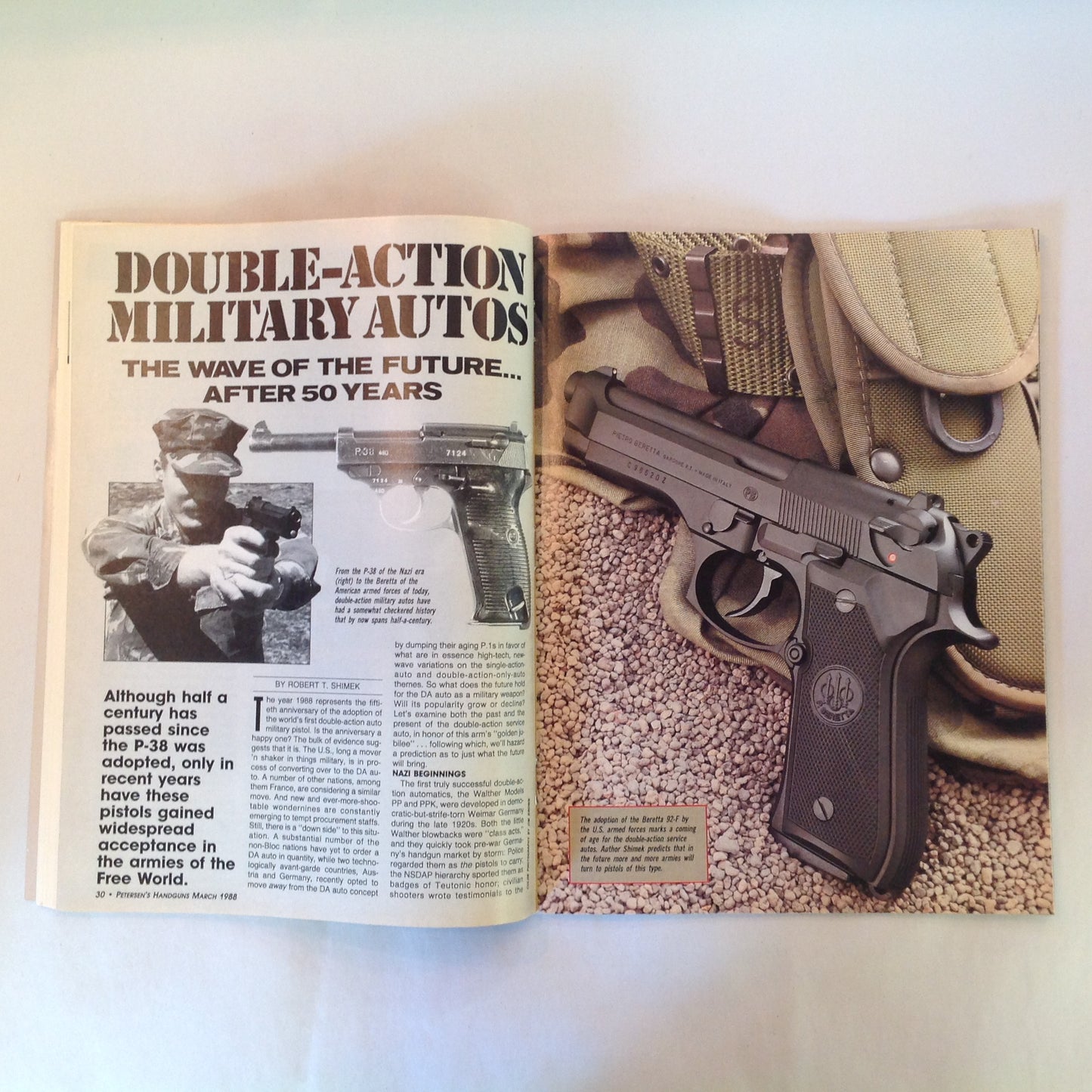 Vintage Mar 1988 Petersen's Handguns .45 ACP Revolvers SWAT Pistols