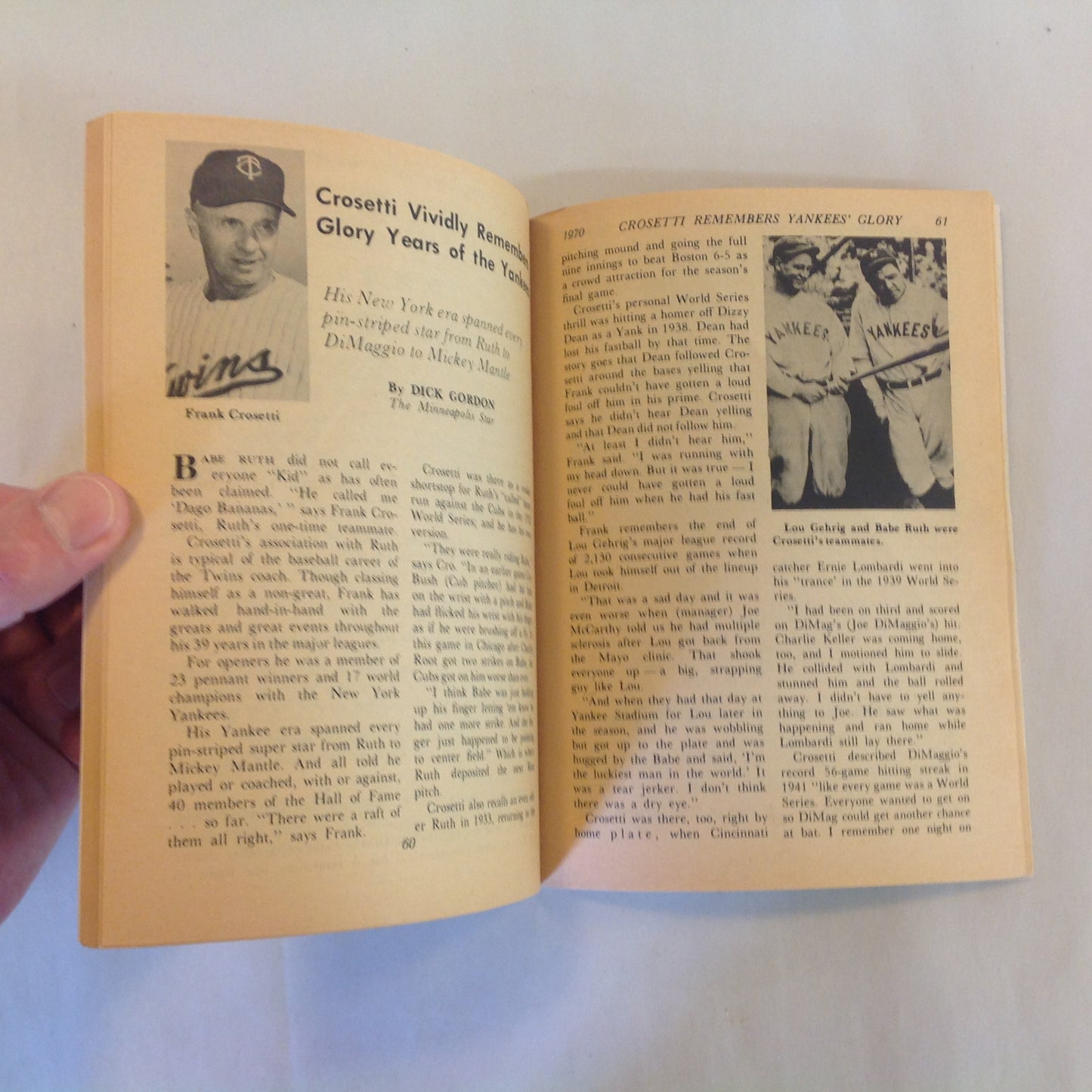 Vintage September 1970 Baseball Digest Magazine Tony Perez--National League's Most Valuable?