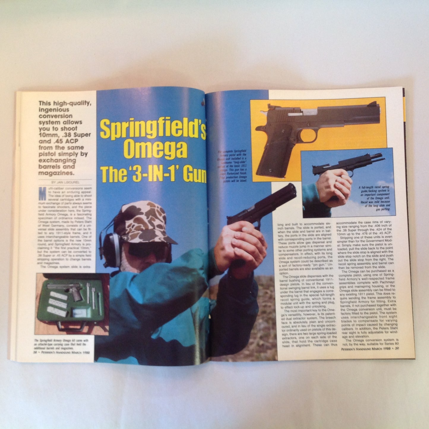 Vintage Mar 1988 Petersen's Handguns .45 ACP Revolvers SWAT Pistols
