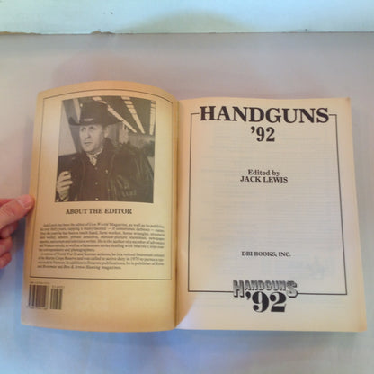 Vintage 1992 Trade Paperback Handguns '92 4th Edition Jack Lewis