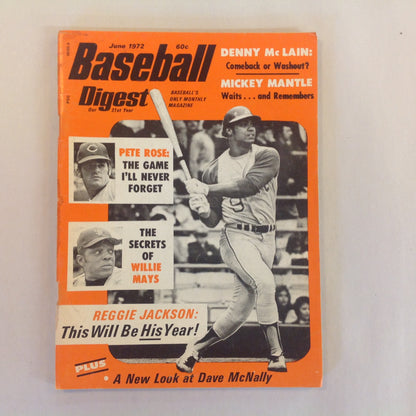 Vintage June 1972 Baseball Digest Magazine Reggie Jackson; This Will Be HIS Year!