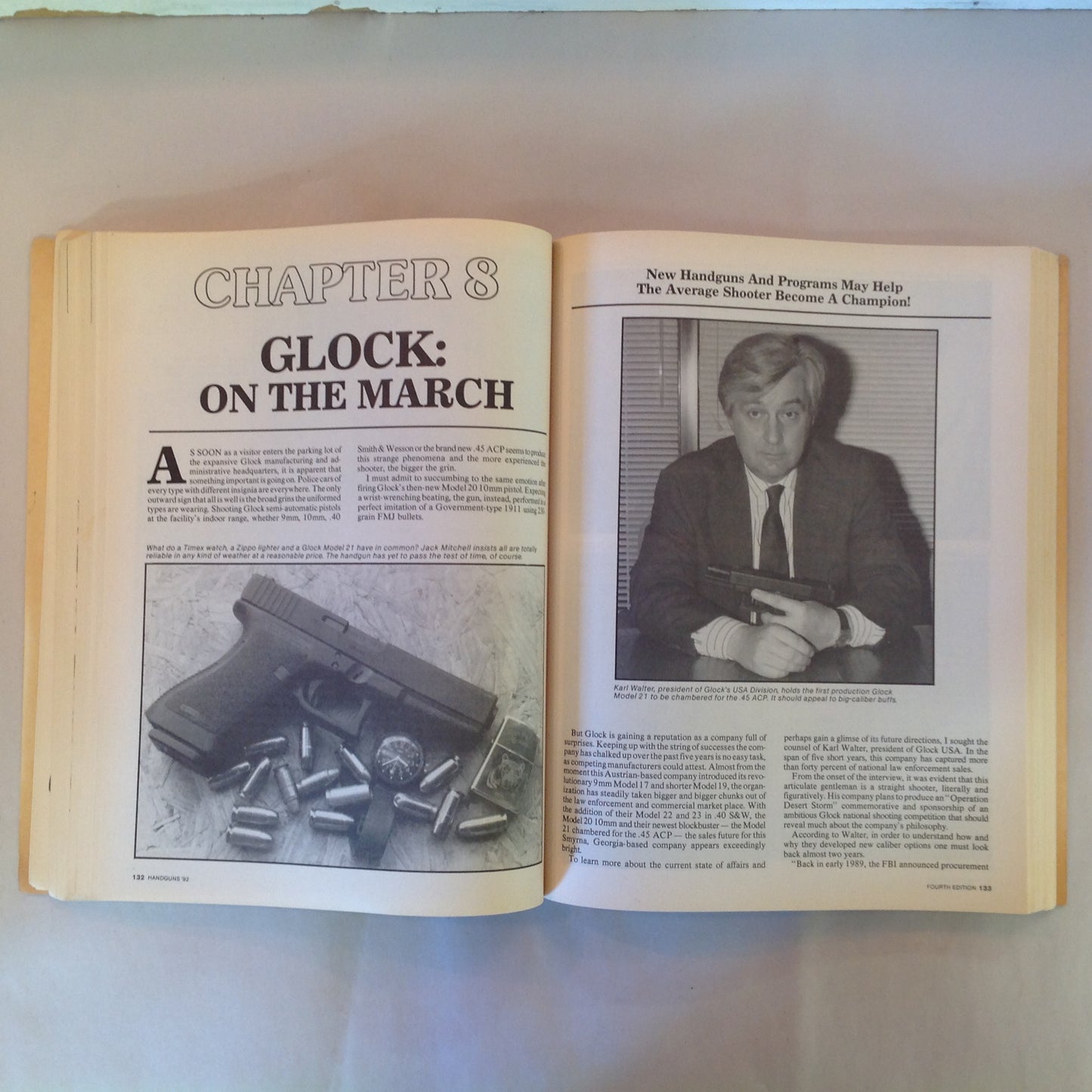 Vintage 1992 Trade Paperback Handguns '92 4th Edition Jack Lewis