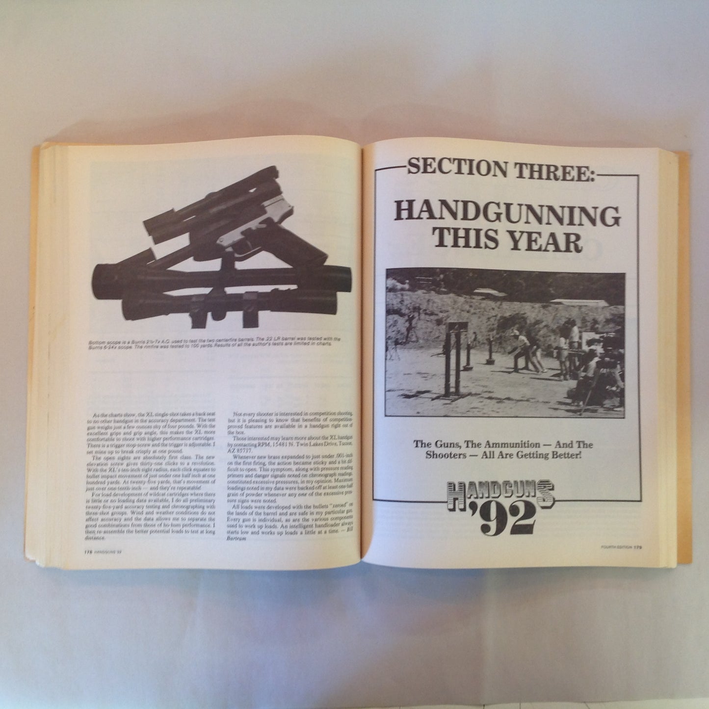 Vintage 1992 Trade Paperback Handguns '92 4th Edition Jack Lewis