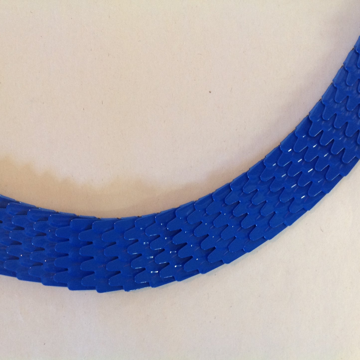 Vintage 1980's NOS Blue Metal Snake Fish Chainmail Nylon Stretch Belt