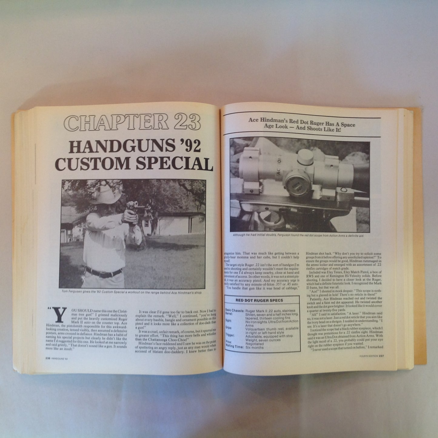 Vintage 1992 Trade Paperback Handguns '92 4th Edition Jack Lewis