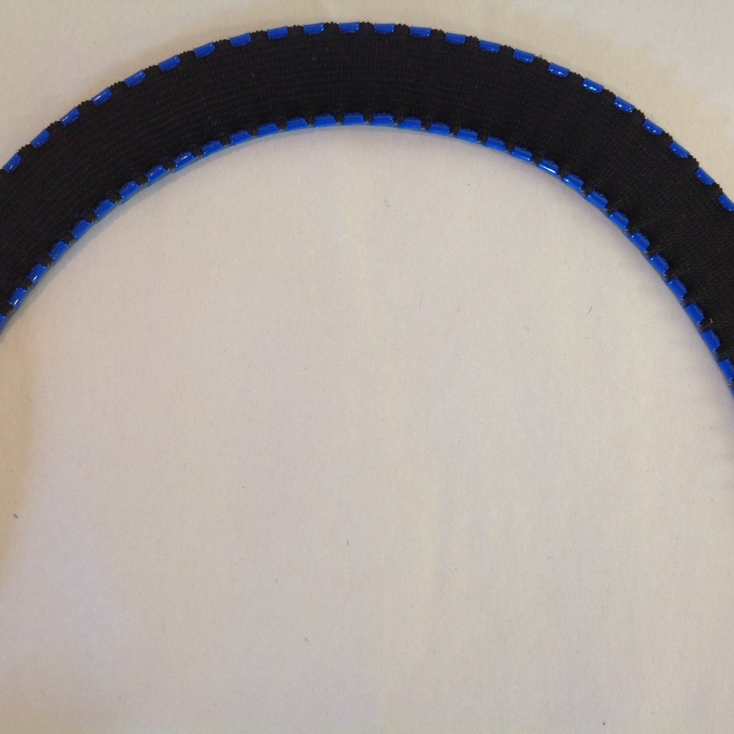 Vintage 1980's NOS Blue Metal Snake Fish Chainmail Nylon Stretch Belt