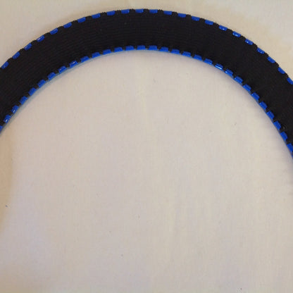 Vintage 1980's NOS Blue Metal Snake Fish Chainmail Nylon Stretch Belt