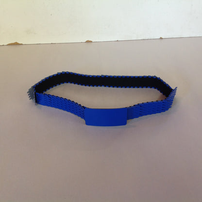 Vintage 1980's NOS Blue Metal Snake Fish Chainmail Nylon Stretch Belt