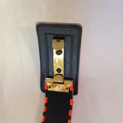 Vintage 1980's NOS Orange Metal Snake Fish Chainmail Nylon Stretch Belt