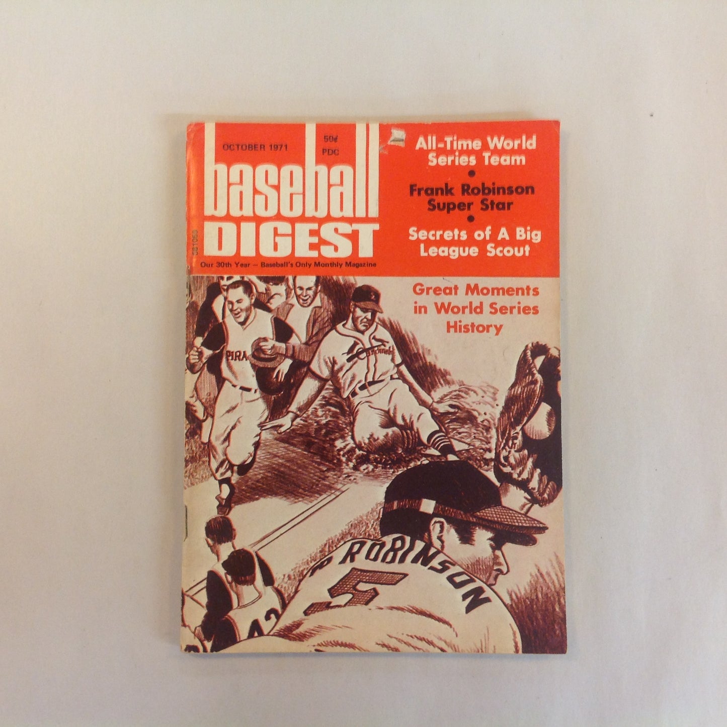 Vintage October 1971 Baseball Digest Magazine Great Moments in World Series History