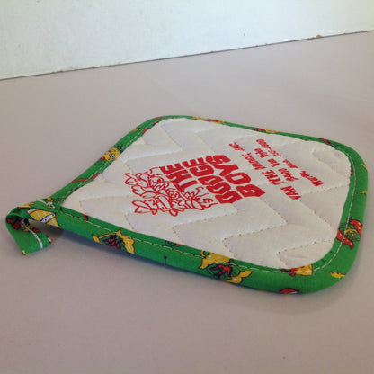 Vtg The Dodge Boys Pot Holder Hot Pad Van Dyke Dodge NOS Unused Green Detroit MI