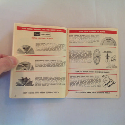 Vintage 1975 Sears Craftsman Handbook of Circular Saw Blade &Power Tool Accessories