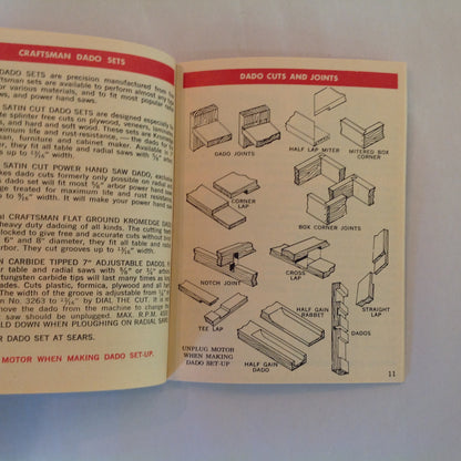 Vintage 1975 Sears Craftsman Handbook of Circular Saw Blade &Power Tool Accessories