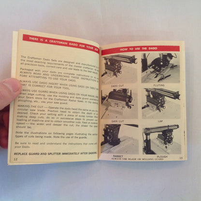 Vintage 1975 Sears Craftsman Handbook of Circular Saw Blade &Power Tool Accessories