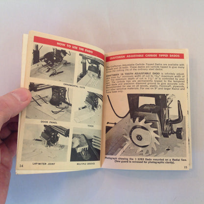Vintage 1975 Sears Craftsman Handbook of Circular Saw Blade &Power Tool Accessories