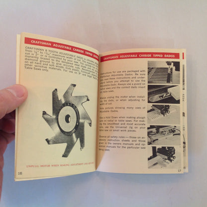 Vintage 1975 Sears Craftsman Handbook of Circular Saw Blade &Power Tool Accessories