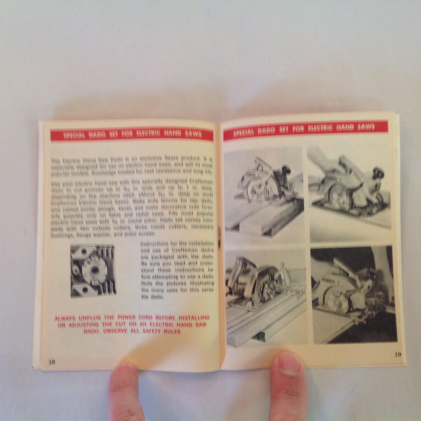 Vintage 1975 Sears Craftsman Handbook of Circular Saw Blade &Power Tool Accessories