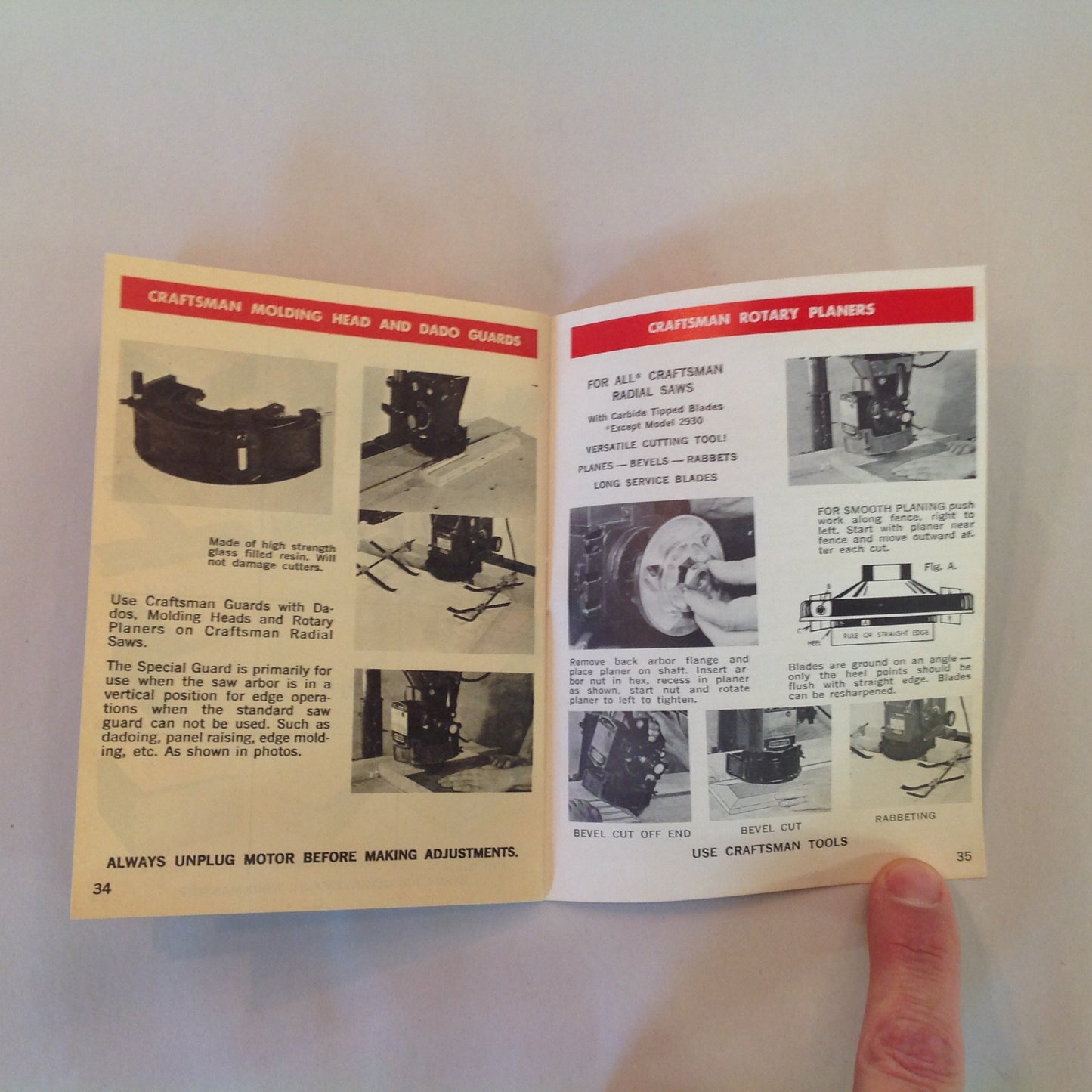 Vintage 1975 Sears Craftsman Handbook of Circular Saw Blade &Power Tool Accessories