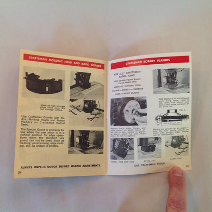 Vintage 1975 Sears Craftsman Handbook of Circular Saw Blade &Power Tool Accessories