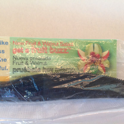 Vintage 2005 McDonald's Fruit & Nut Salad Green Knife Black Fork Sealed Package Coupon