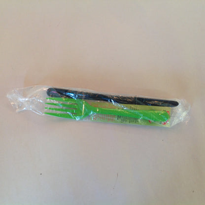 Vintage 2005 McDonald's Fruit & Nut Salad Green Knife Black Fork Sealed Package Coupon