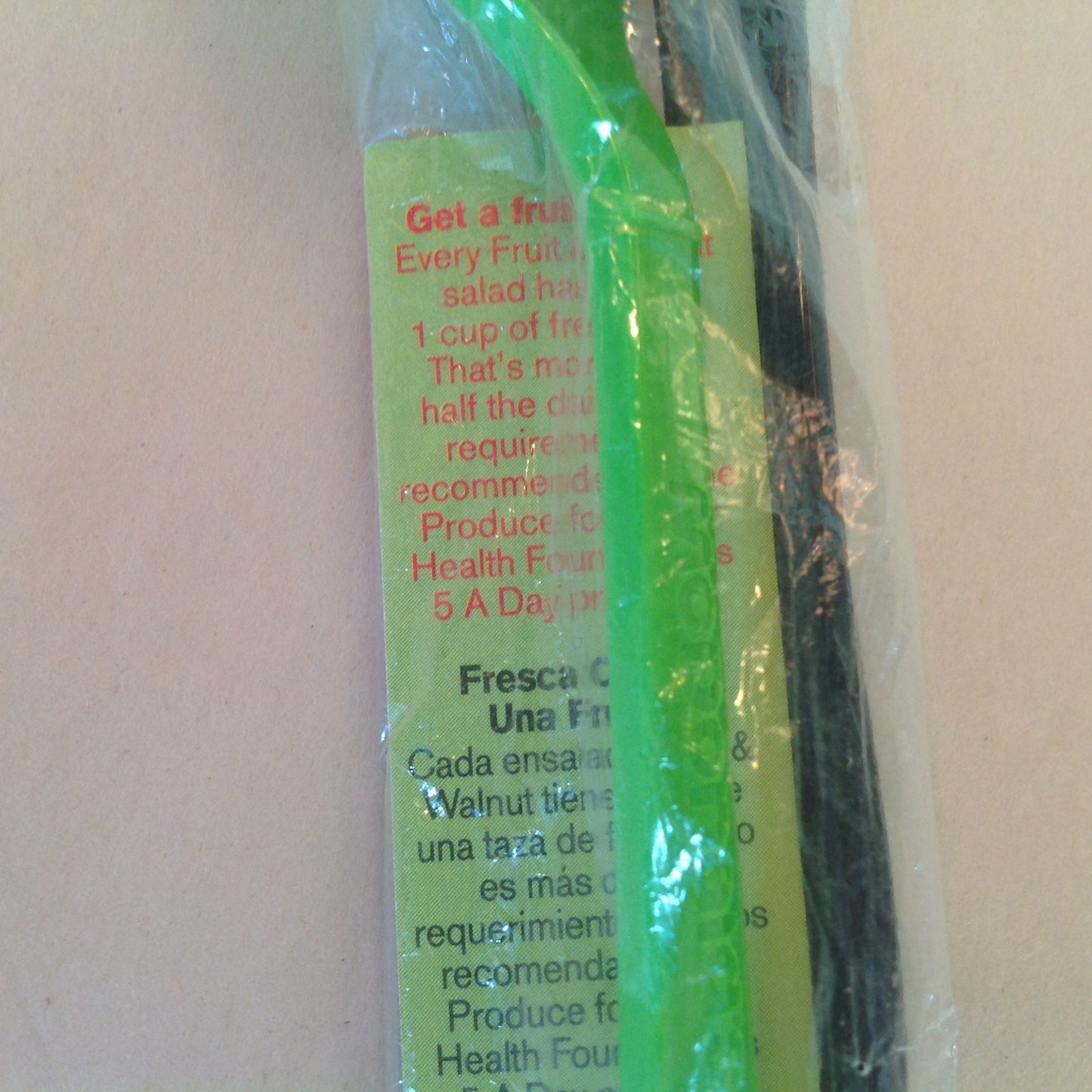 Vintage 2005 McDonald's Fruit & Nut Salad Green Knife Black Fork Sealed Package Coupon