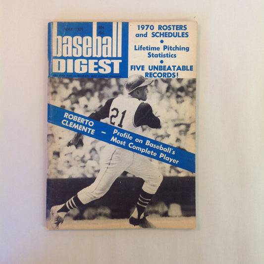 Vintage May 1970 Baseball Digest Magazine Roberto Clemente: Profile on Baseball's Most Complete Player