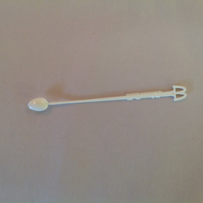 Vintage 1980's McDonald's White Plastic Sugar Spoon McSpoon Banned Creamer Coffee Stir Stick Logo Arch
