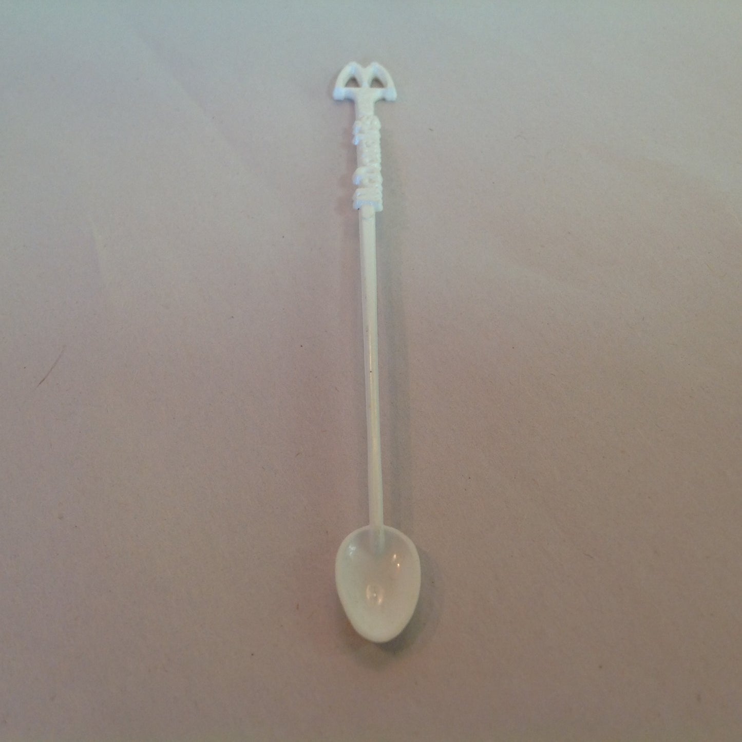 Vintage 1980's McDonald's White Plastic Sugar Spoon McSpoon Banned Creamer Coffee Stir Stick Logo Arch
