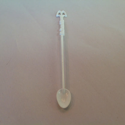 Vintage 1980's McDonald's White Plastic Sugar Spoon McSpoon Banned Creamer Coffee Stir Stick Logo Arch