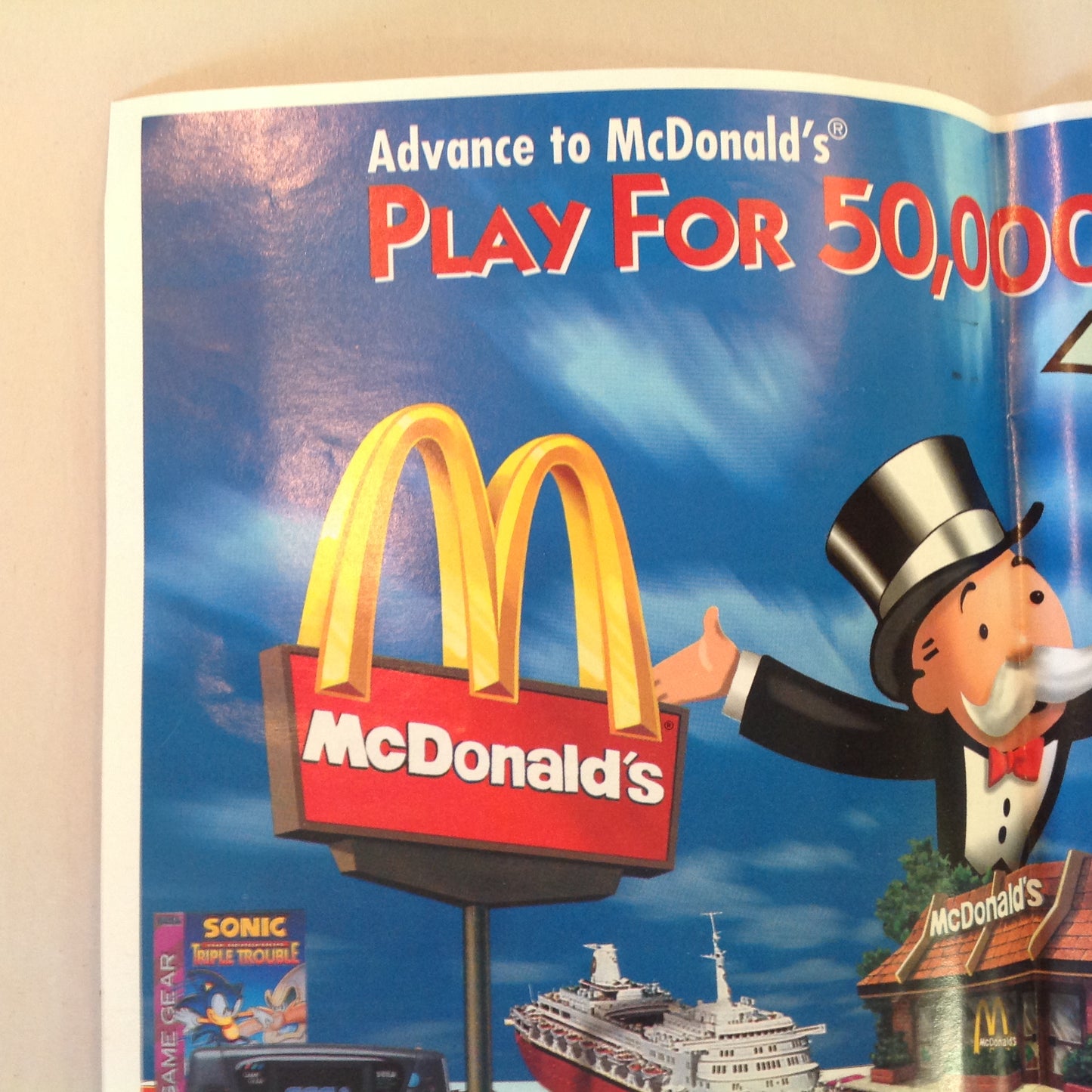 Vintage 1995 McDonald's Monopoly 60th Anniversary Game Board Rules Coupons