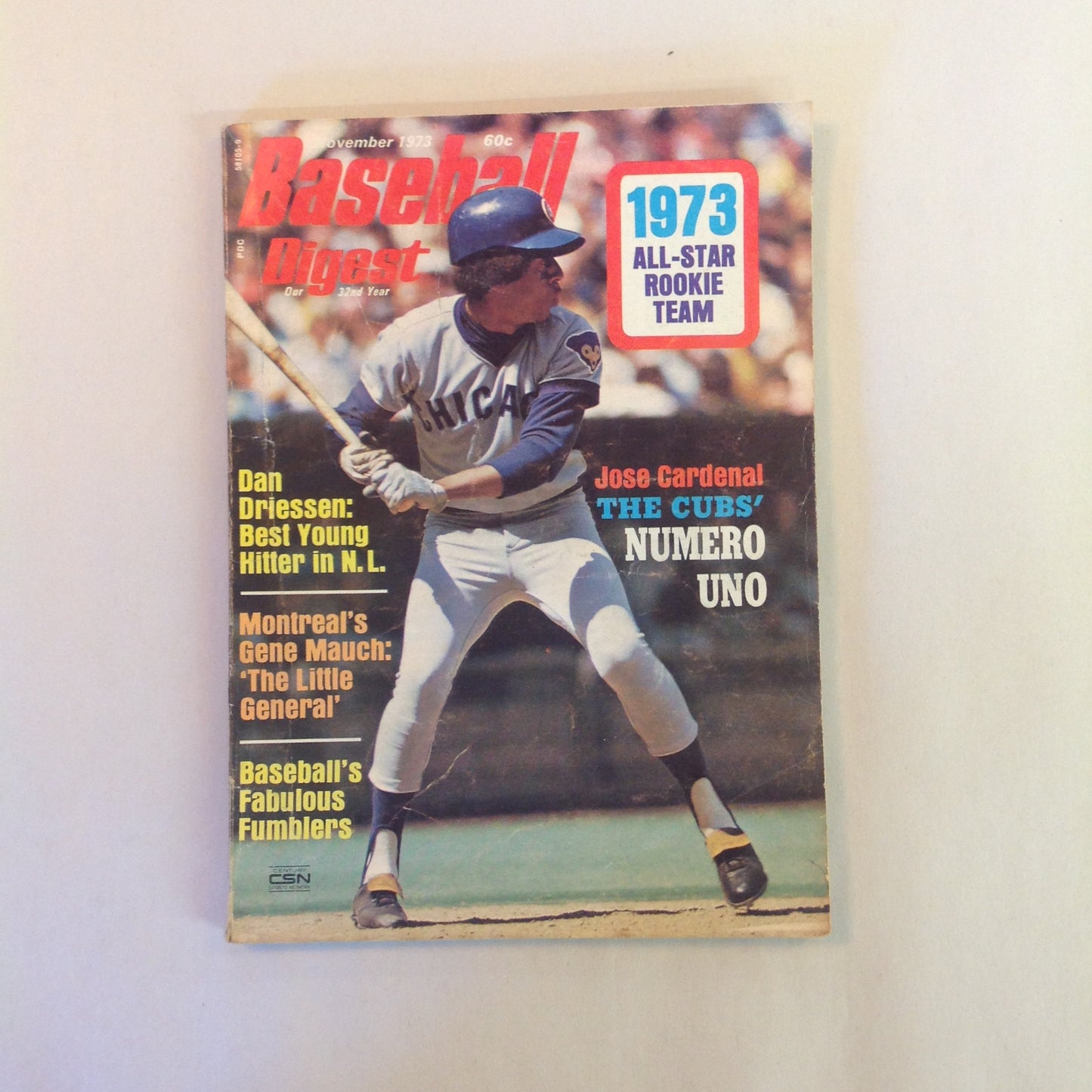 Vintage Nov 1973 Baseball Digest Magazine 1973 All-Star Rookie Team Jose Cardenal: The Cubs' Numero Uno